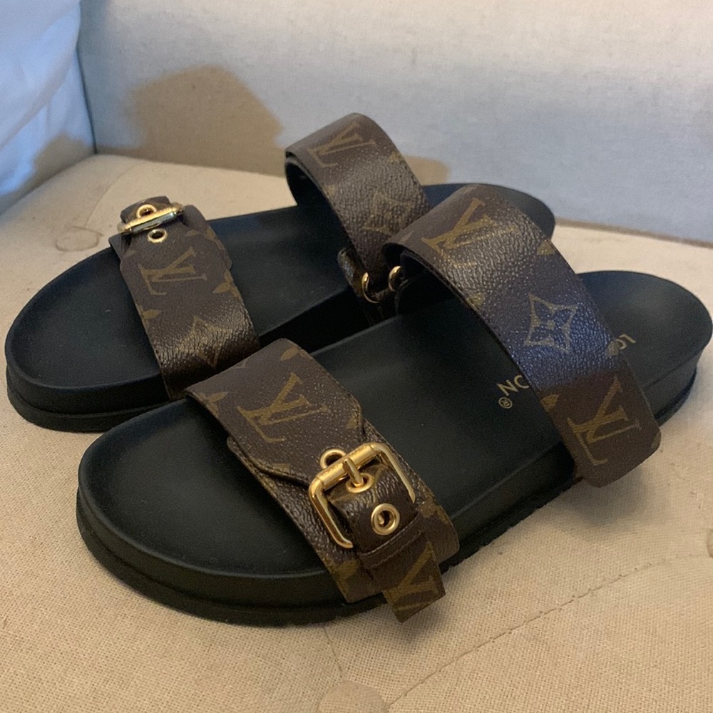 louis vuitton bom dia flat sandal slide monogram